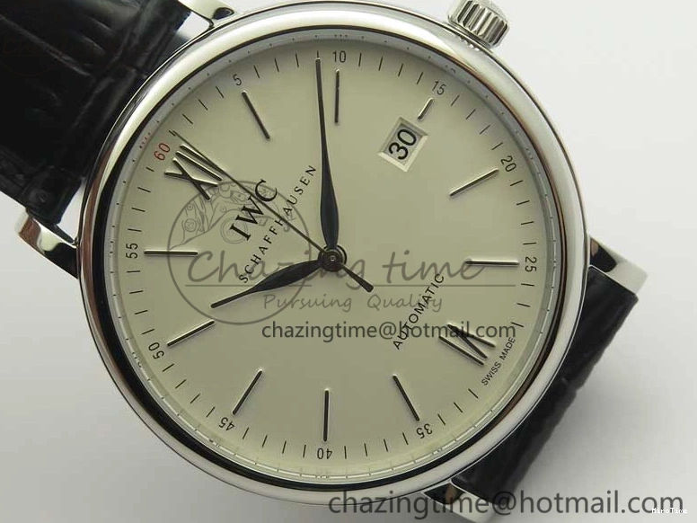 MIROTIME 0812 Portofino Automatic SS MKF 1:1 Best Edition White Dial On Black Leather Strap MIYOTA 9015 V Original 7204
